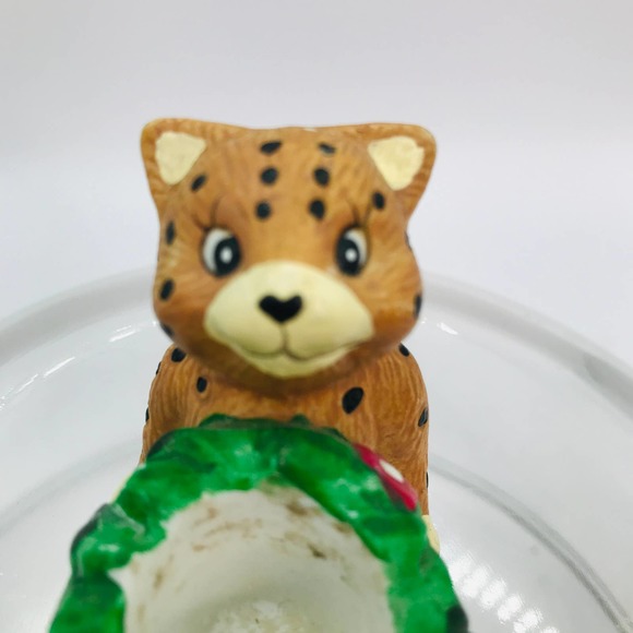 Charming Vintage Giftco  Cheetah  and climbing Cub Candleholder  Hand painted - Picture 6 of 11
